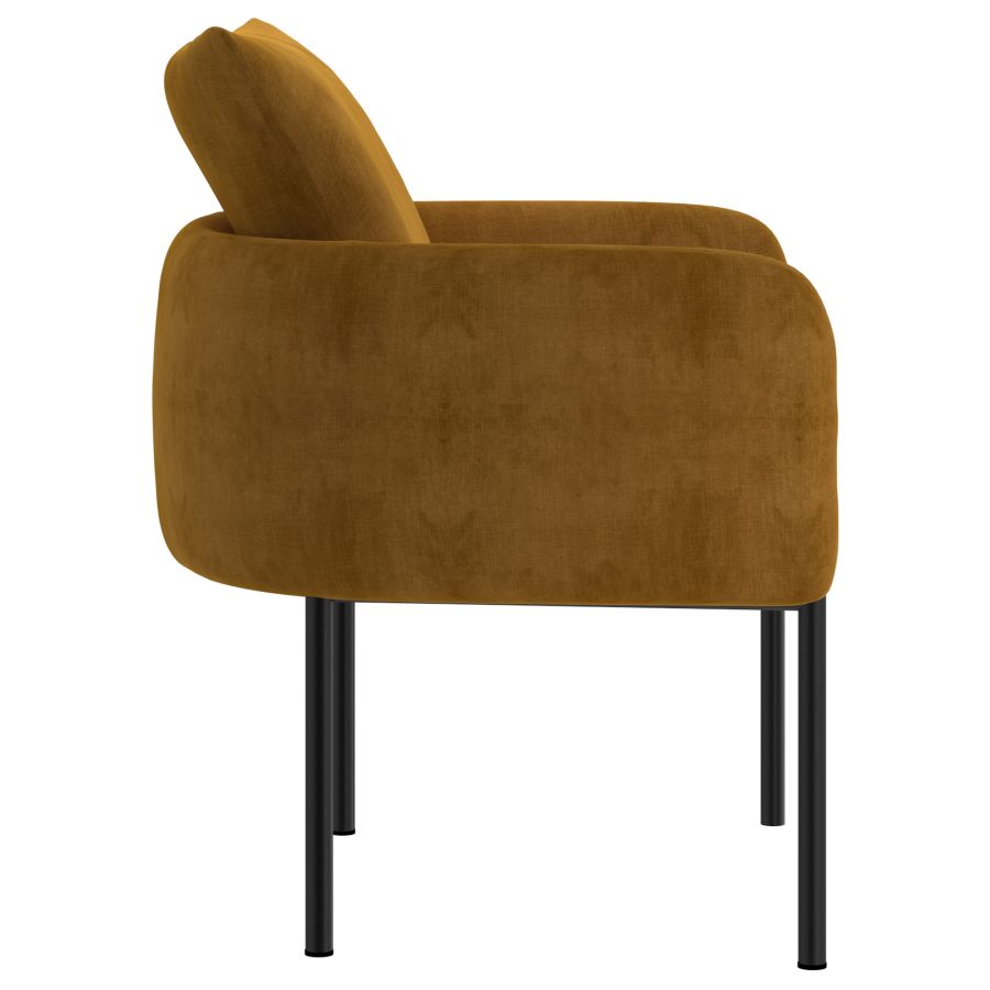 Chaise d'appoint Petrie en moutarde avec patte noire