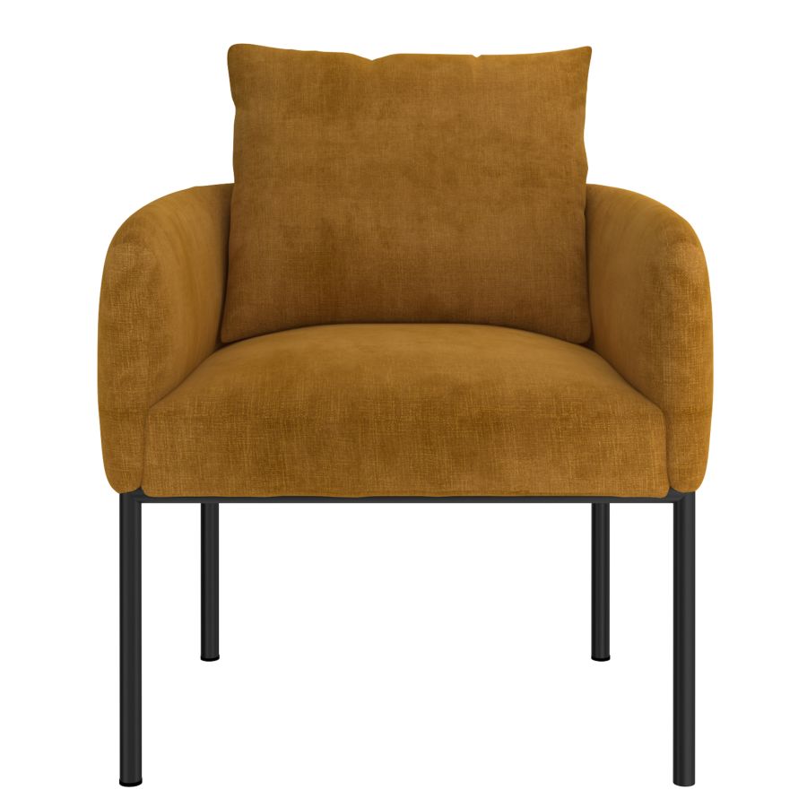 Chaise d'appoint Petrie en moutarde avec patte noire