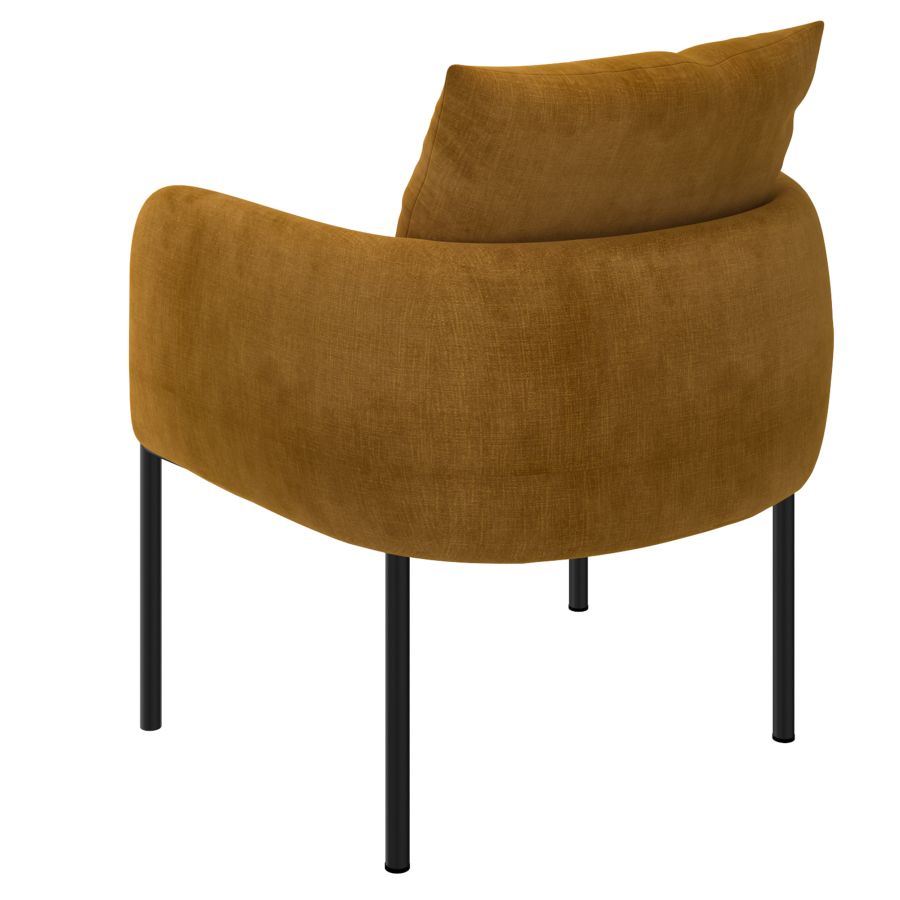 Chaise d'appoint Petrie en moutarde avec patte noire