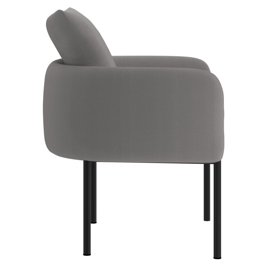 Chaise d'appoint Zana en gris avec patte noire
