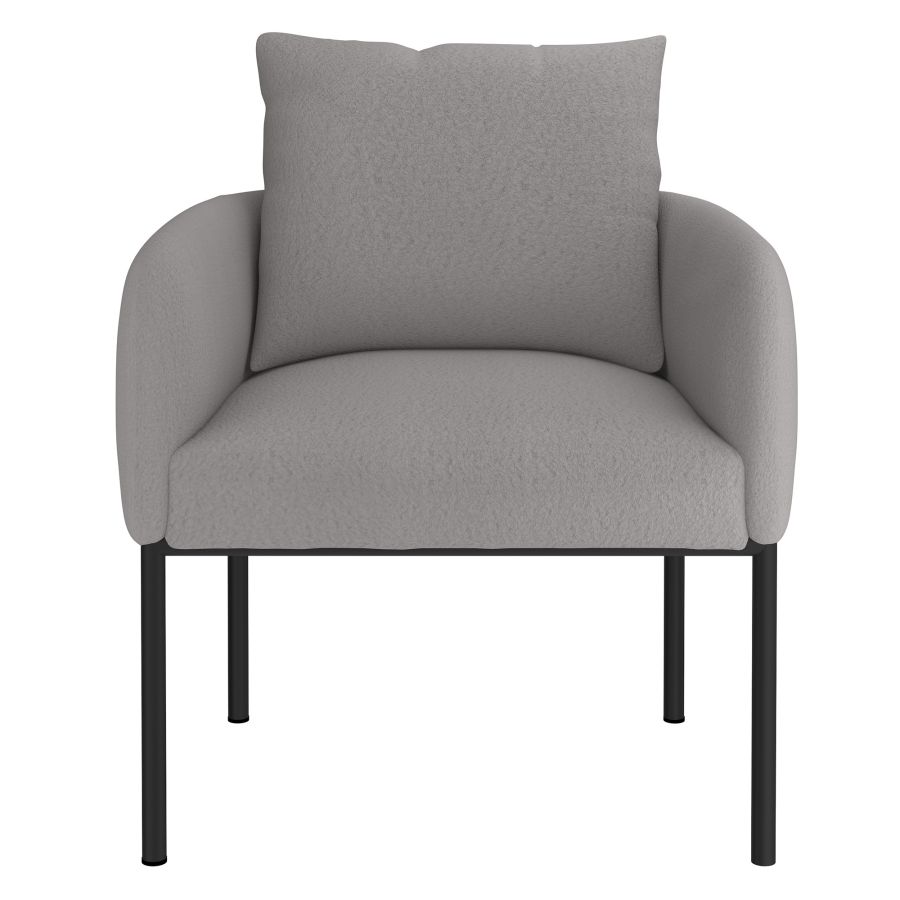 Chaise d'appoint Zana en gris avec patte noire