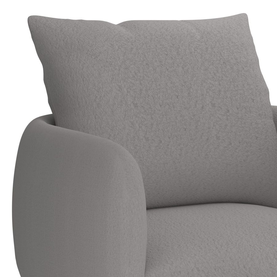 Chaise d'appoint Zana en gris avec patte noire