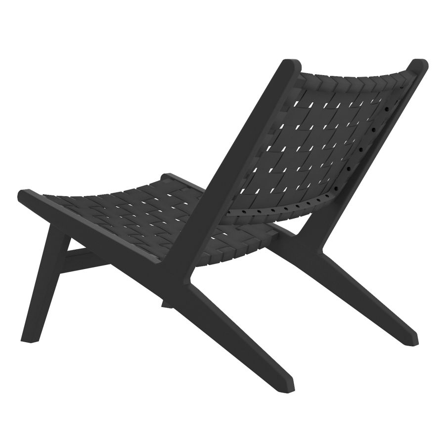 Chaise d'appoint Cyrus en noir avec cadre noir
