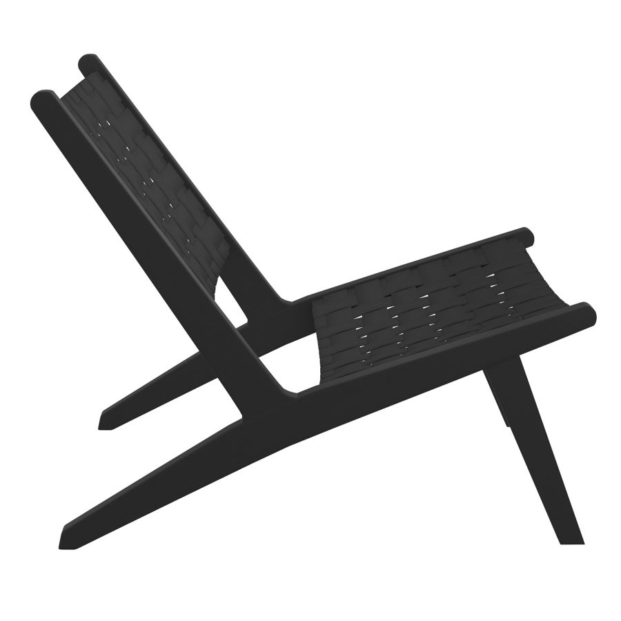 Chaise d'appoint Cyrus en noir avec cadre noir