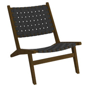 Chaise d'appoint Cyrus en gris avec cadre en noyer