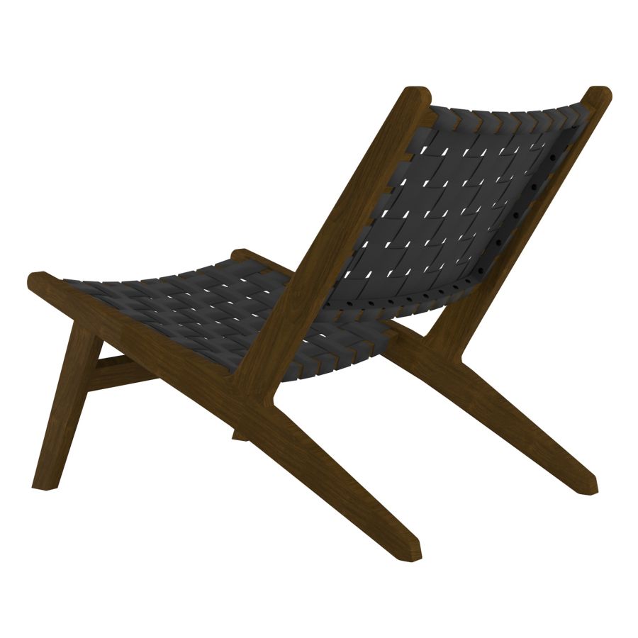 Chaise d'appoint Cyrus en gris avec cadre en noyer