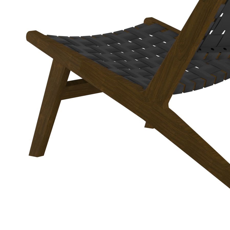 Chaise d'appoint Cyrus en gris avec cadre en noyer