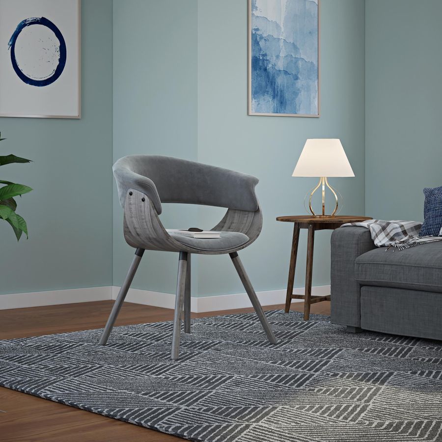 Chaise d'appoint/de salle à manger Holt en velours gris
