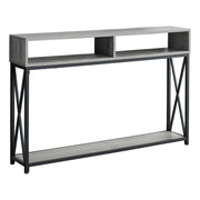 TABLE D'APPOINT - 48"L / CONSOLE D'ENTREE METAL GRIS / NOIR 