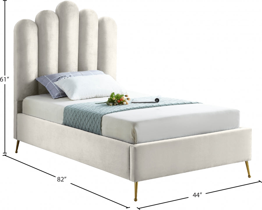 Lit en velours Lys