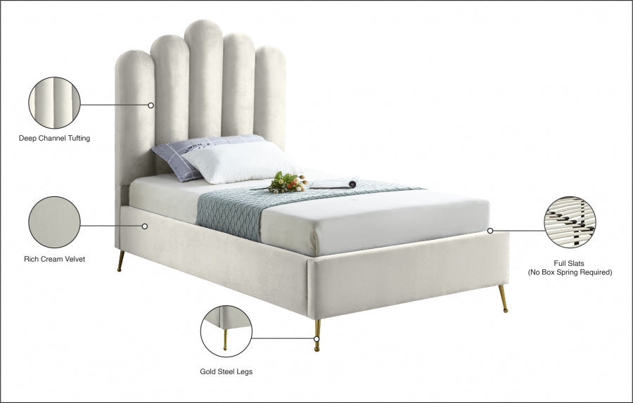 Lit en velours Lys