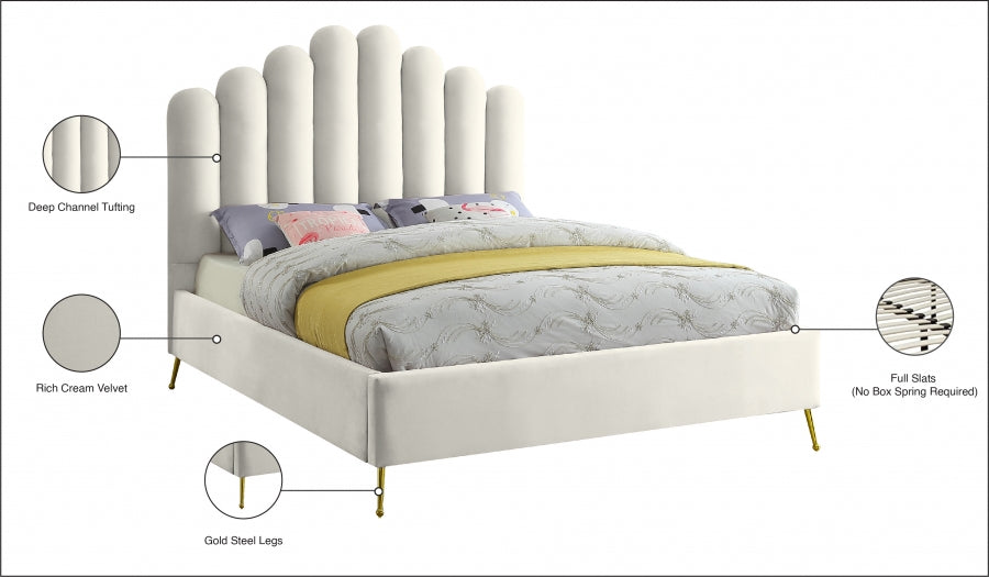 Lit en velours Lys