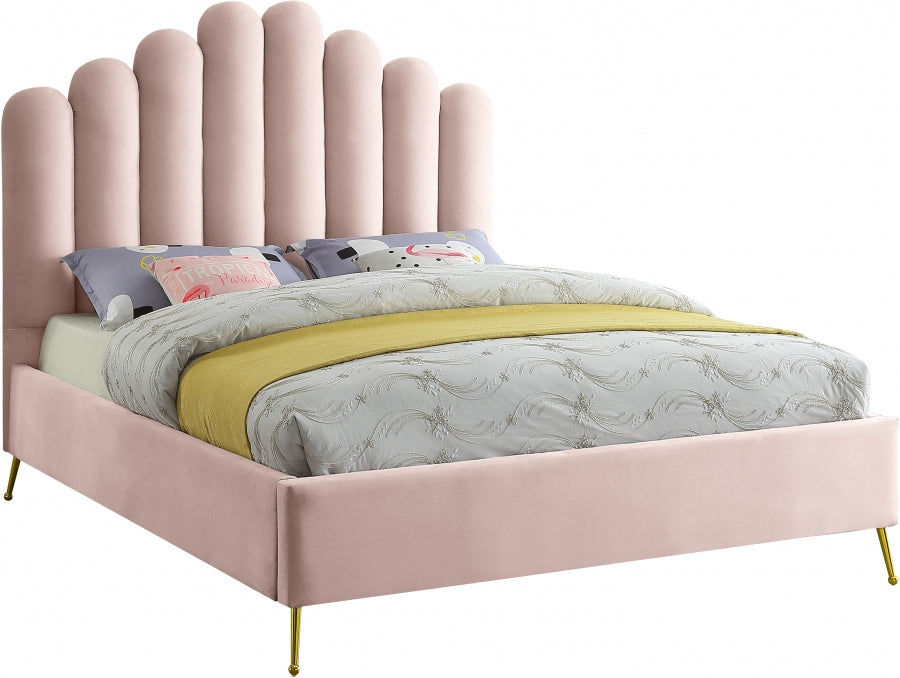 Lit en velours Lys
