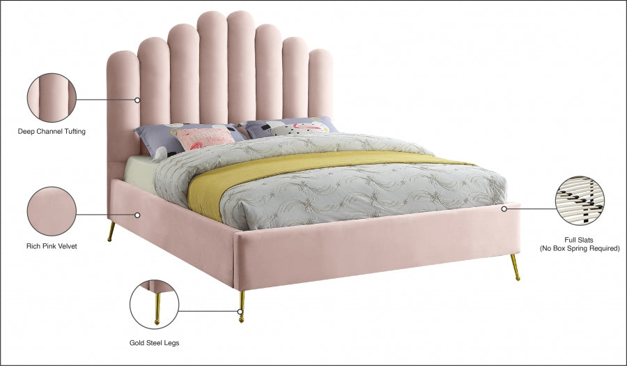 Lit en velours Lys