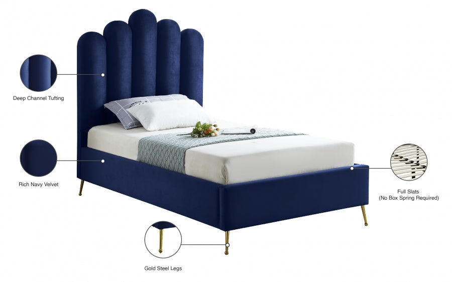 Lit en velours Lys