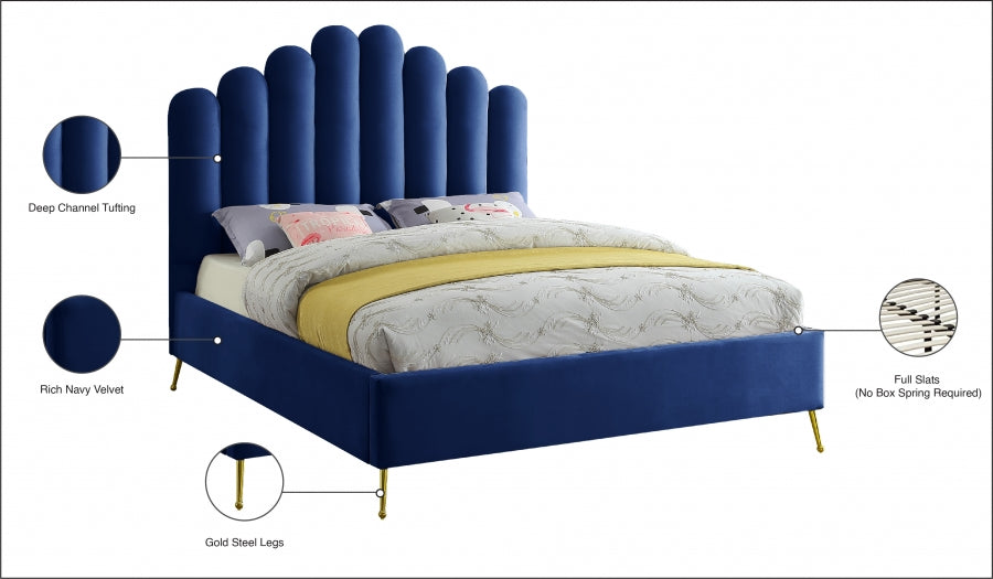 Lit en velours Lys