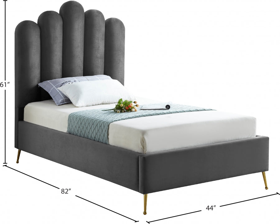 Lit en velours Lys