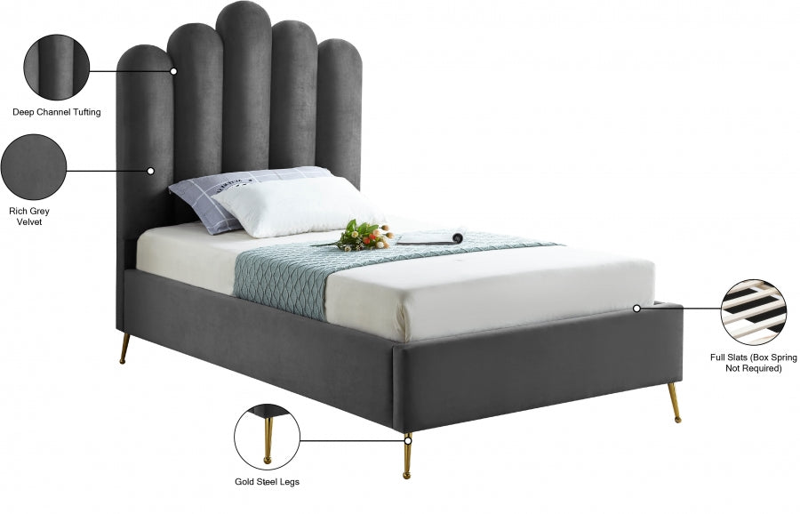 Lit en velours Lys
