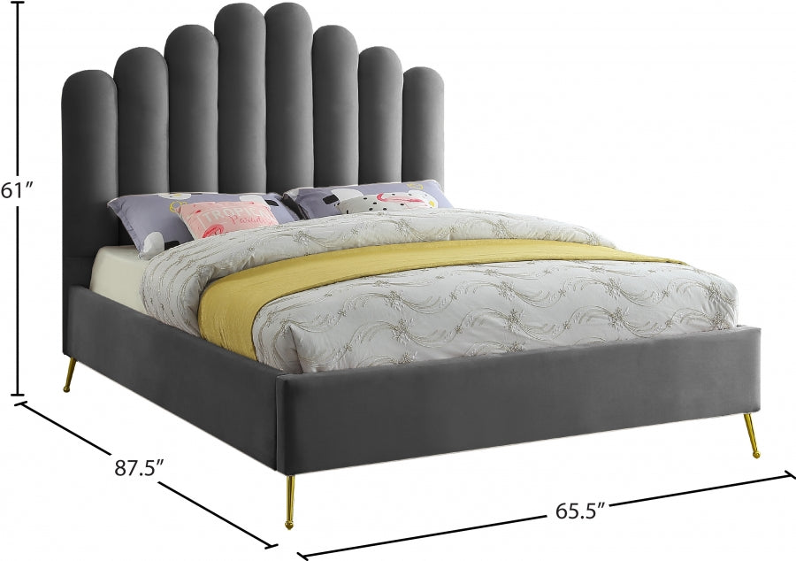 Lit en velours Lys