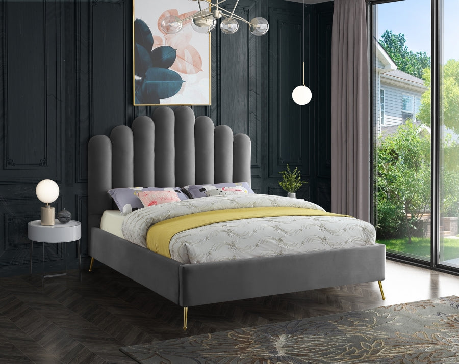 Lit en velours Lys