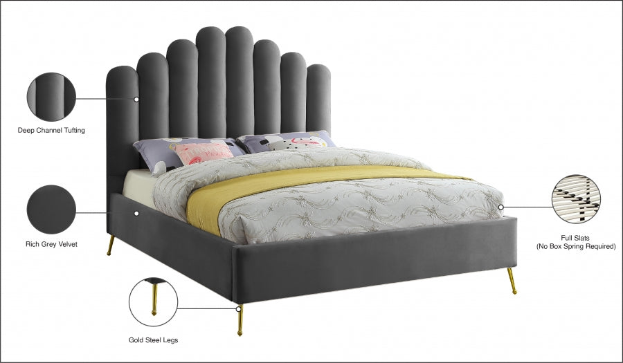 Lit en velours Lys