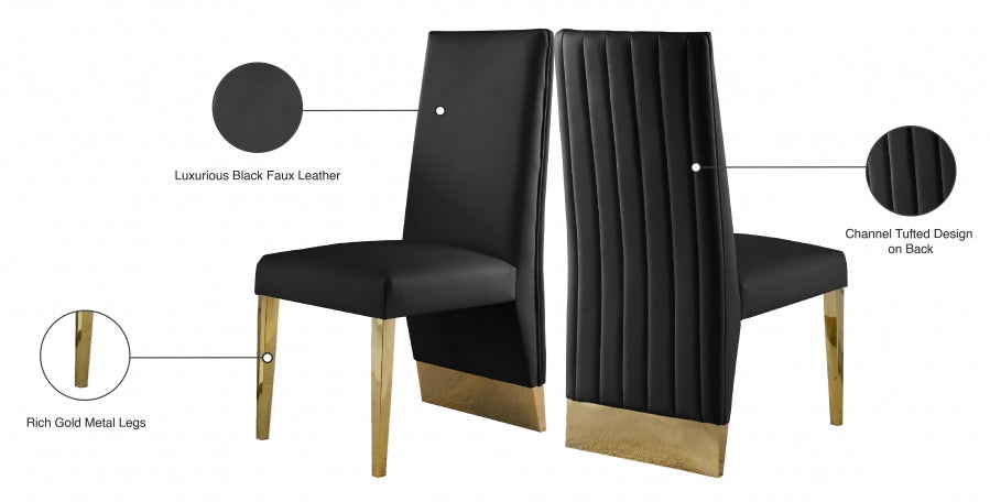 Chaise de salle à manger en similicuir Porsha