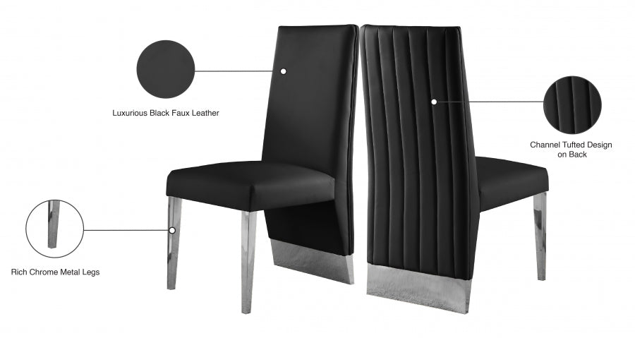 Chaise de salle à manger en similicuir Porsha