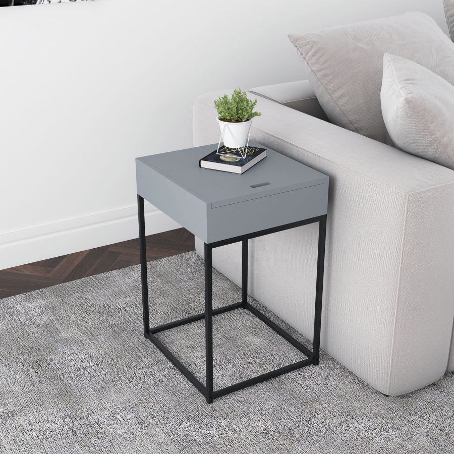 Table d'appoint Eryk en gris