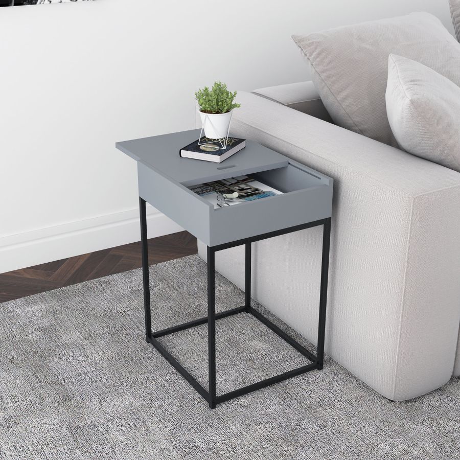 Table d'appoint Eryk en gris