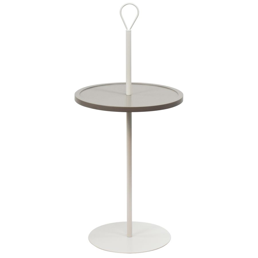 Table d'appoint Félix en taupe/blanc cassé