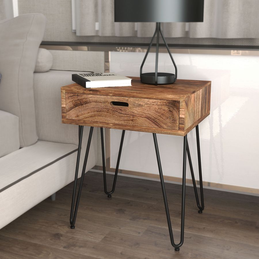 Table d'appoint Jaydo en naturel brûlé