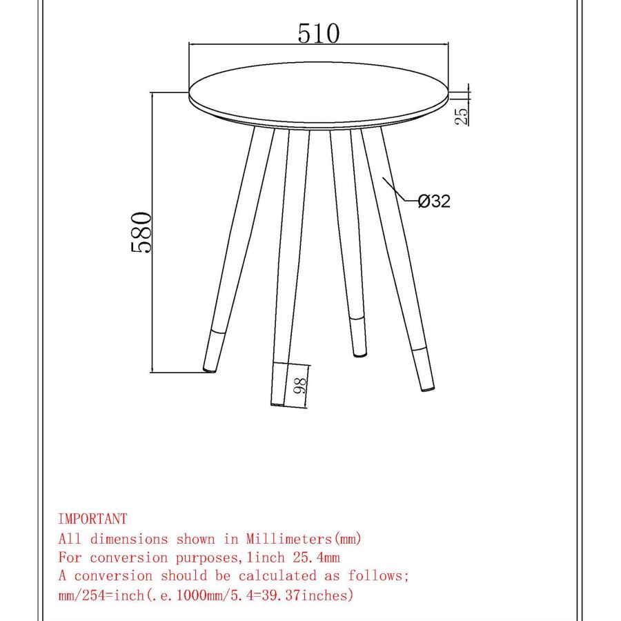 Table d'appoint ronde Emery en blanc