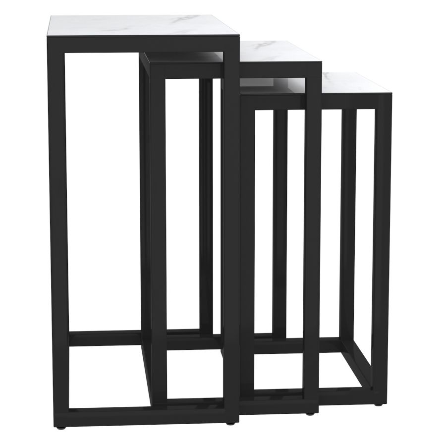 Table d'appoint 3 pièces Manav en noir