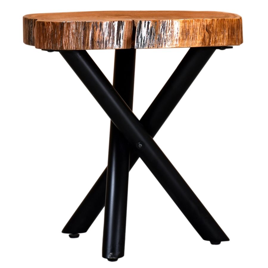 Table d'appoint Shlok en naturel/pieds noirs