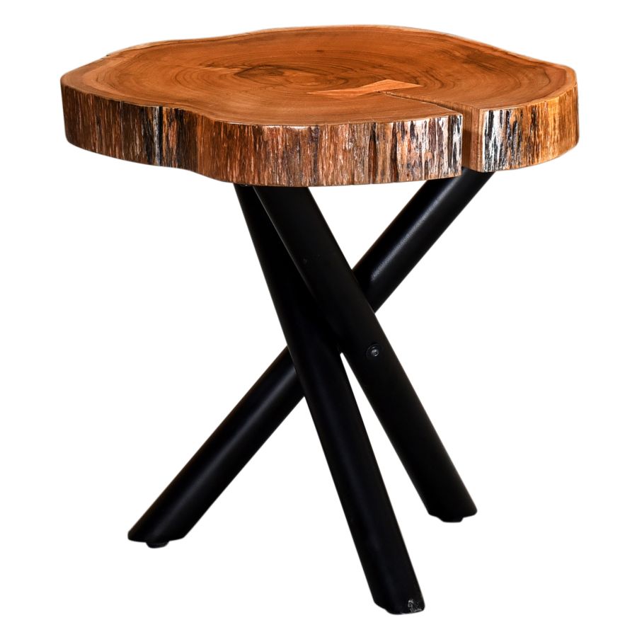 Table d'appoint Shlok en naturel/pieds noirs