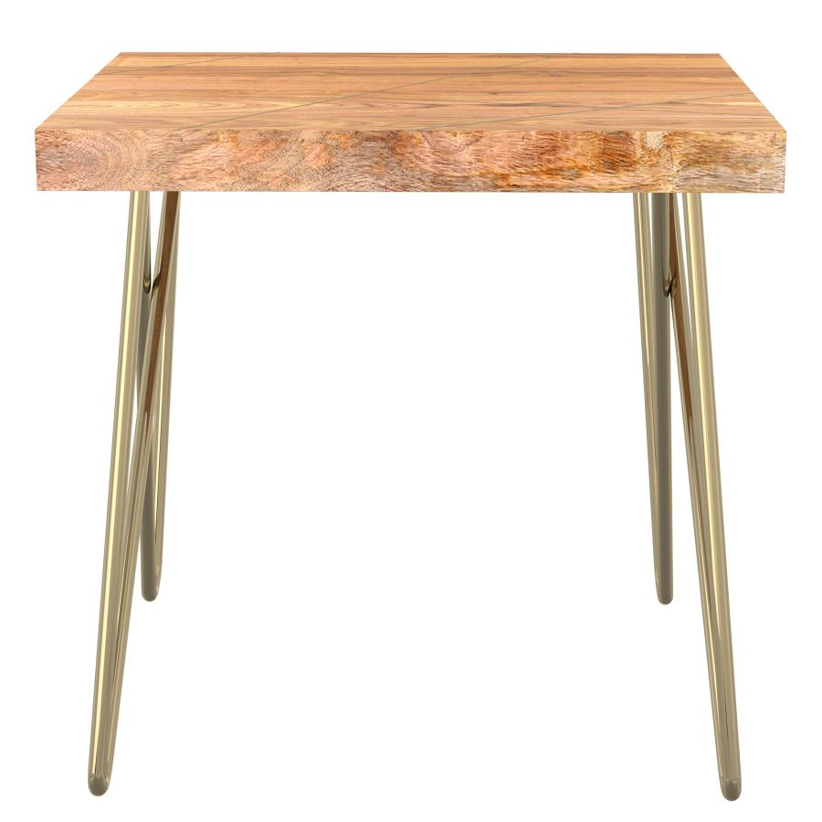 Table d'appoint Madox en or naturel et vieilli