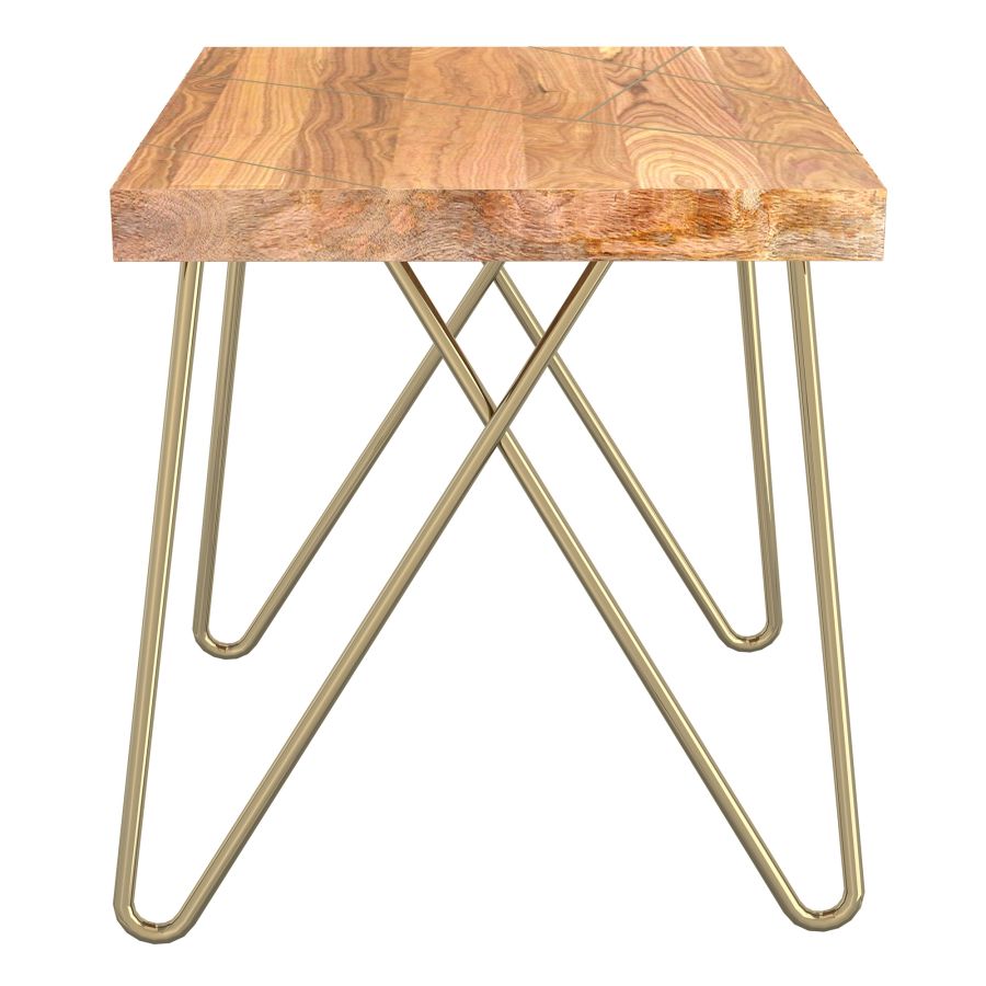 Table d'appoint Madox en or naturel et vieilli