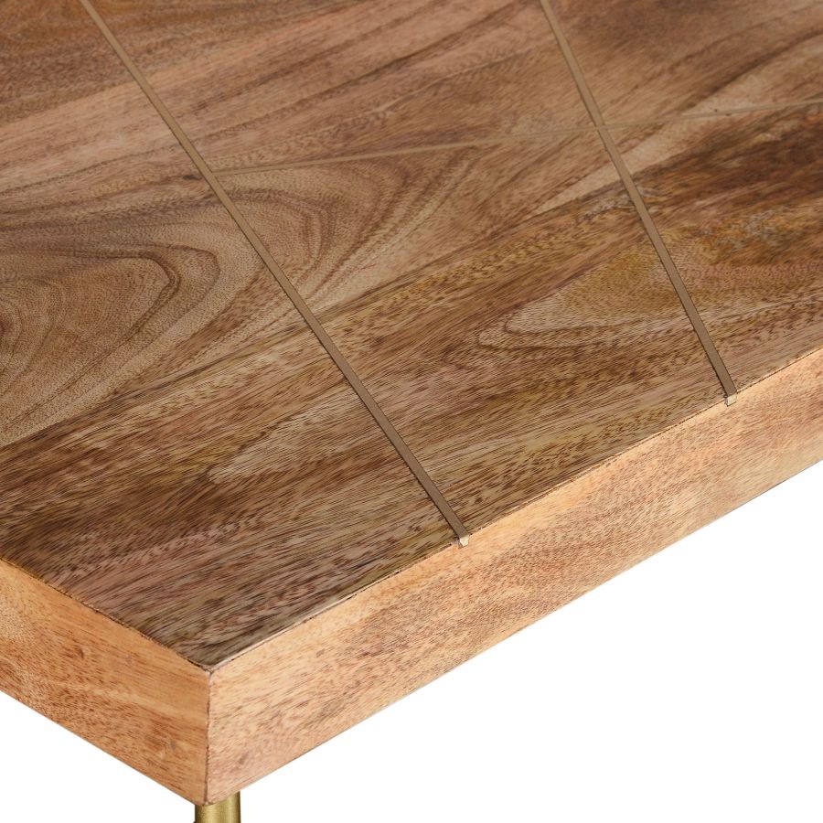 Table d'appoint Madox en or naturel et vieilli