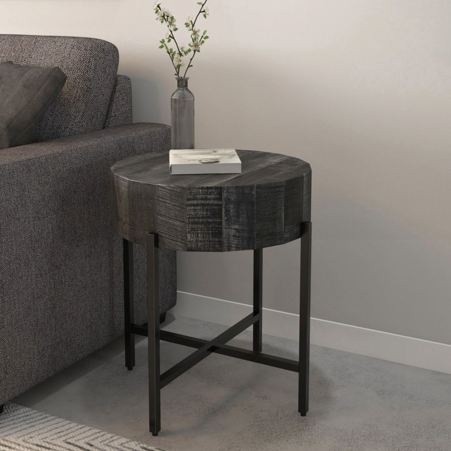 Table d'appoint ronde Blox en gris