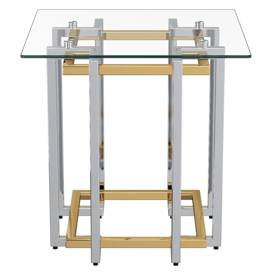 Table d'appoint Florina en argent et or
