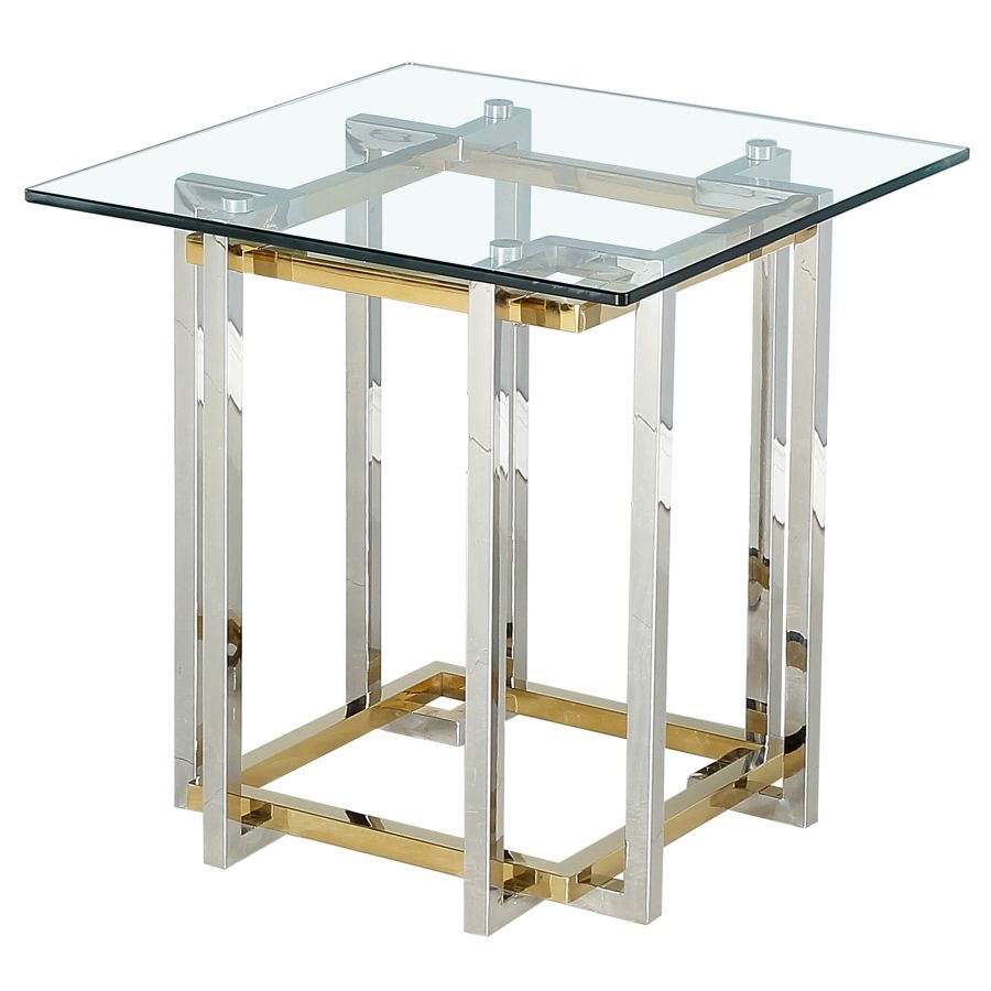Table d'appoint Florina en argent et or