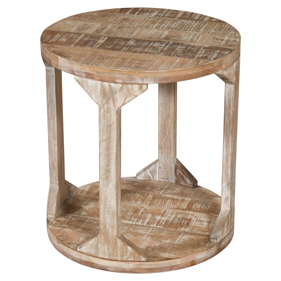 Table d'appoint Avni en naturel vieilli