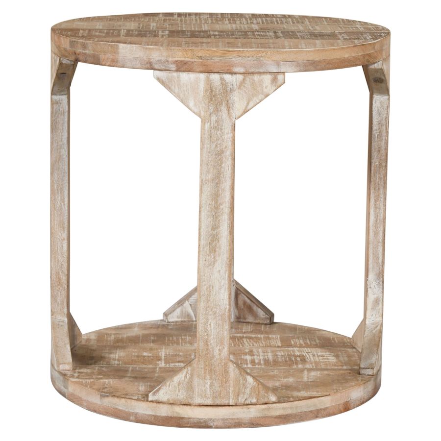 Table d'appoint Avni en naturel vieilli