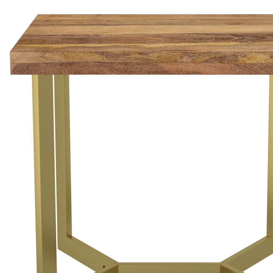 Table d'appoint Zivah en or naturel et vieilli
