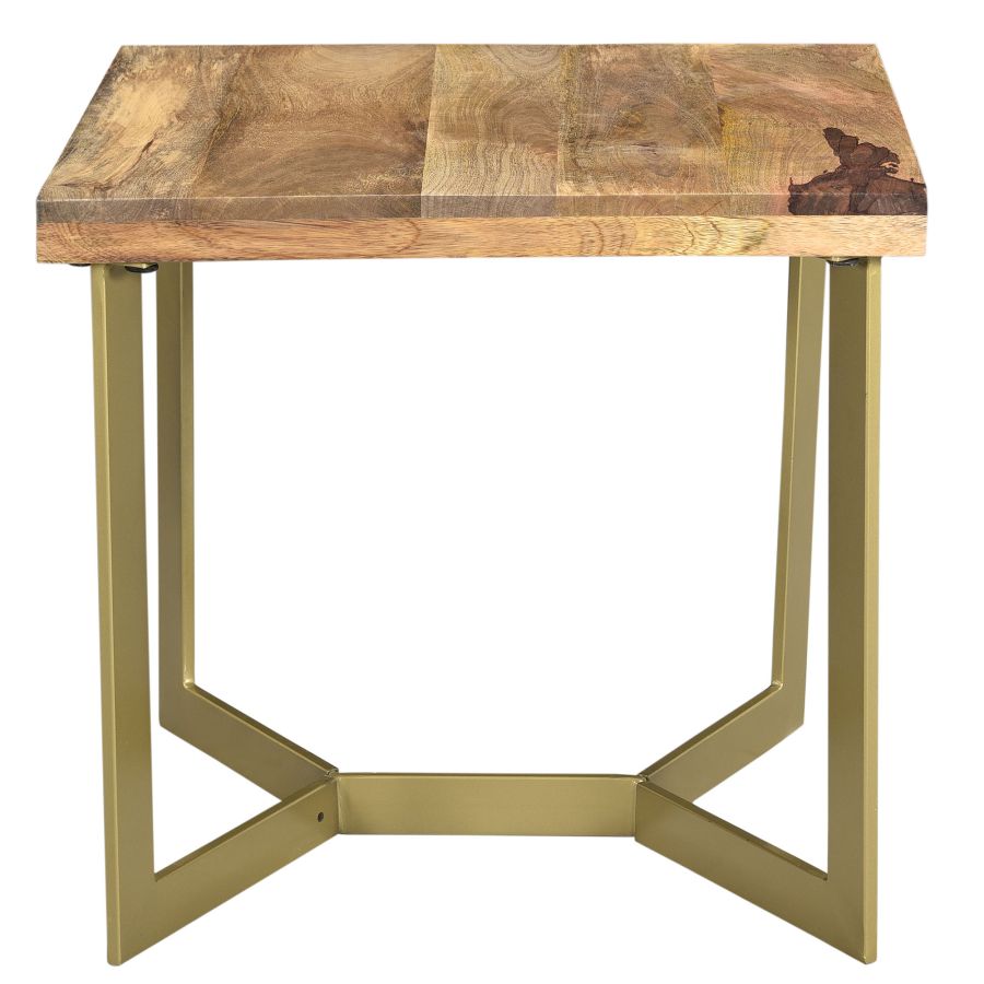 Table d'appoint Zivah en or naturel et vieilli