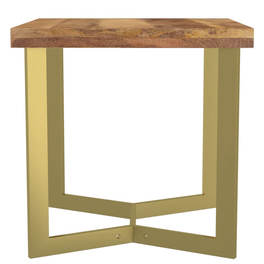 Table d'appoint Zivah en or naturel et vieilli