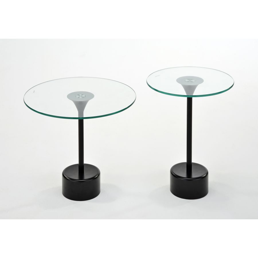 Ensemble de table d'appoint Tulipe 2 pièces en noir