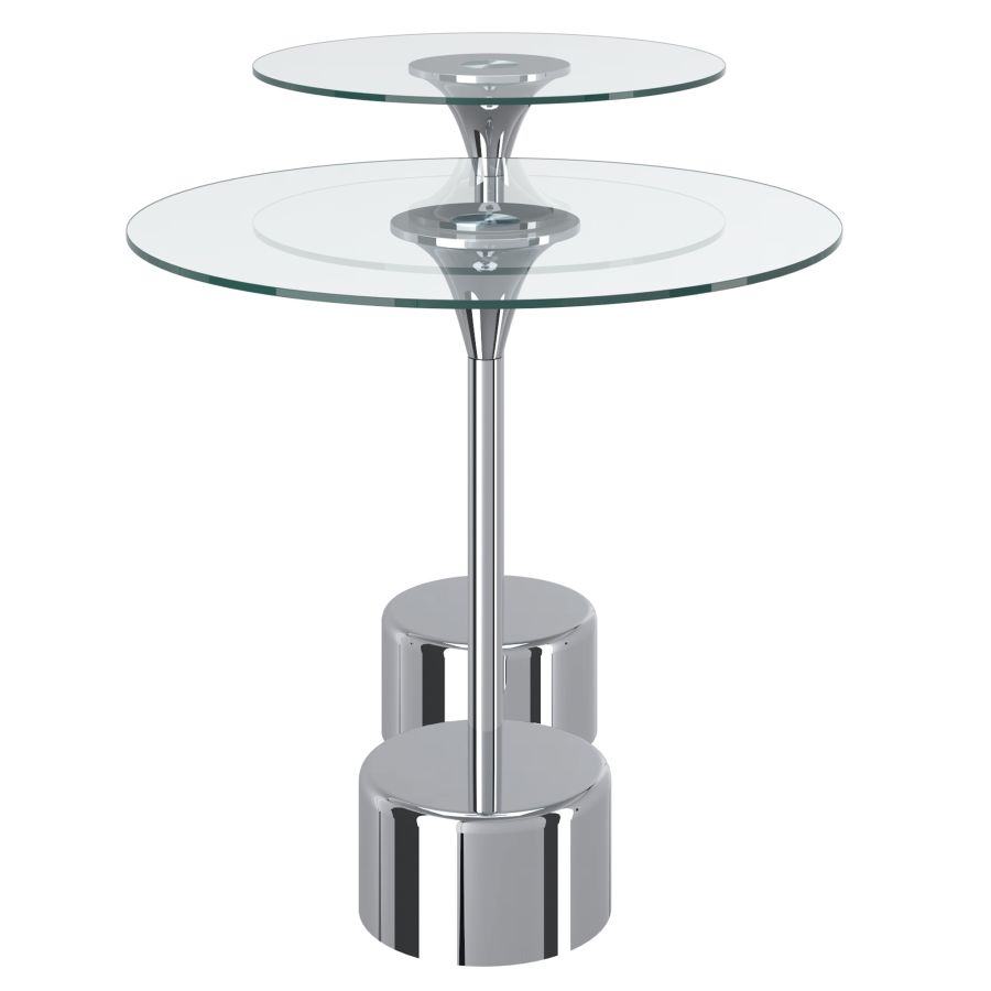 Ensemble de table d'appoint 2 pièces Tulipe en chrome