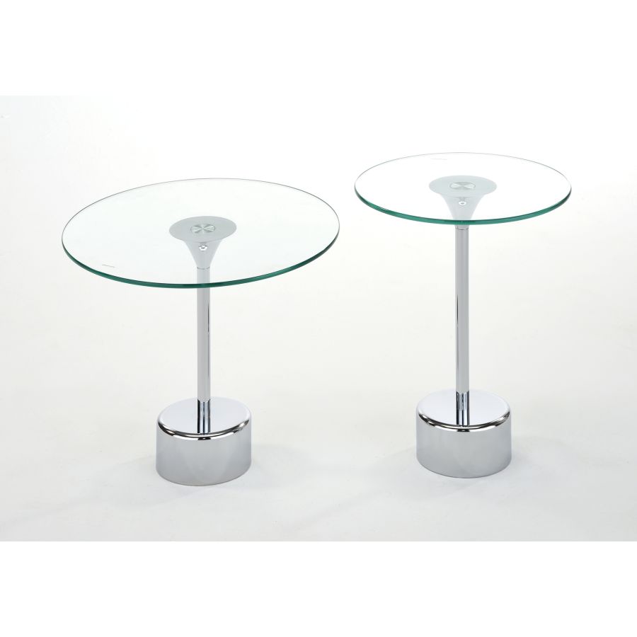 Ensemble de table d'appoint 2 pièces Tulipe en chrome