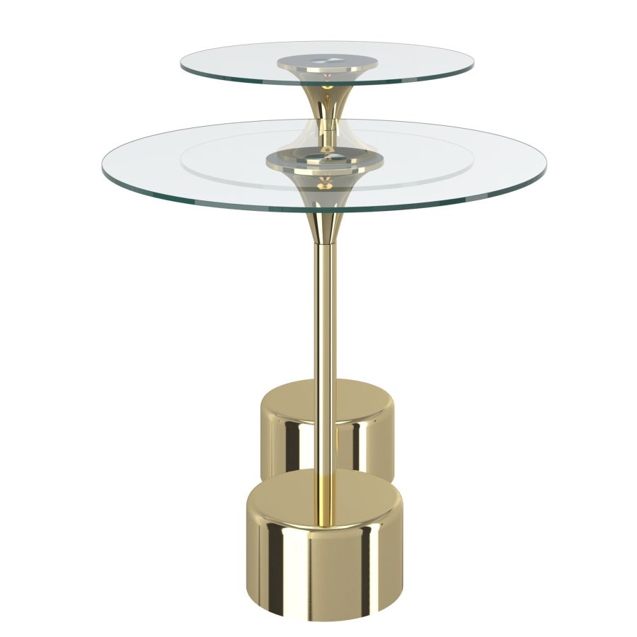 Ensemble de table d'appoint 2 pièces Tulipe en or